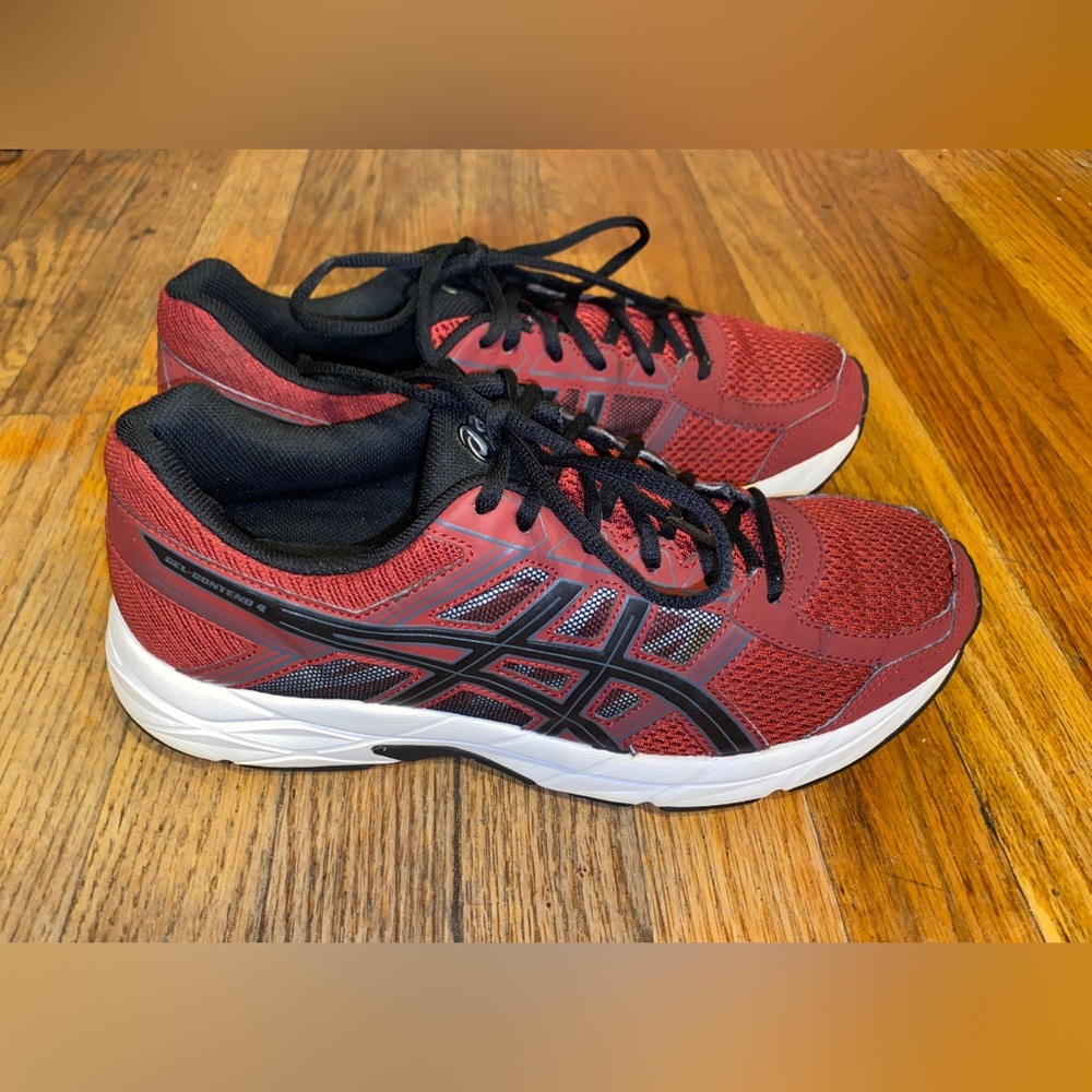 Asics Mens Gel Equation Red Running Hiking Athletic Shoes Lace Up Low Top Size 9